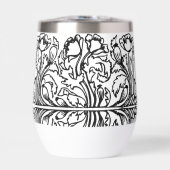 Art nouveau poppy floral noir blanc élégant (Avant)