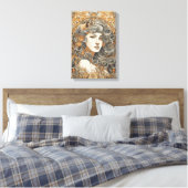 Art Nouveau Portret Vrouw Illustratie Canvas Afdruk (Insitu (Slaapkamer))