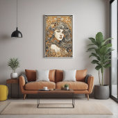 Art Nouveau Portret Vrouw Illustratie Perfect Poster