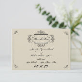 Art Nouveau Posh Bruiloft Save the Date (Staand voorkant)