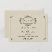 Art Nouveau Posh Bruiloft Save the Date (Voorkant / Achterkant)