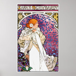  Art Nouveau Poster Print van Mucha (detail)