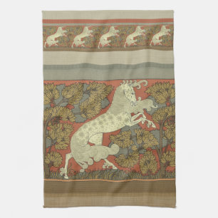 Art Nouveau Prancing Horse Towel Theedoek