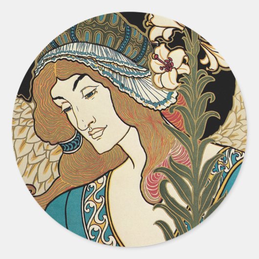 Art Nouveau, Prang's Paaspublicaties Ronde Sticker (Voorkant)