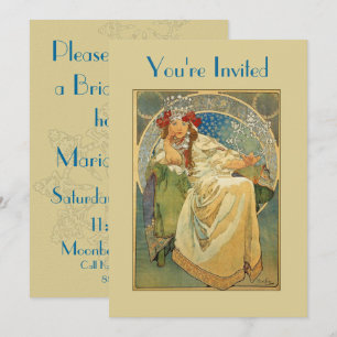 Art Nouveau Princess Bridal Shower Kaart