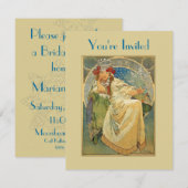 Art Nouveau Princess Bridal Shower Kaart (Voorkant / Achterkant)