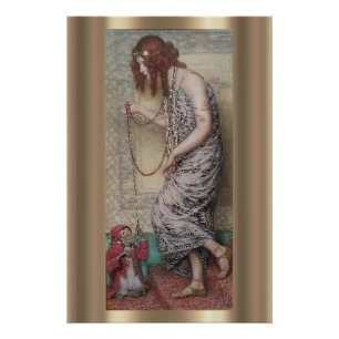Art nouveau princess en haar apenschilderij perfect poster