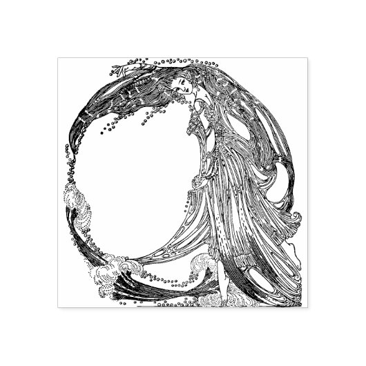 Art Nouveau Prinses Rubberstempel (Afrduk)