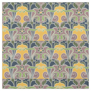Art Nouveau Psychedelisch Bloemenpatroon Stof