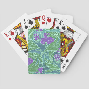 Art Nouveau Purple Flowers Speelkaarten