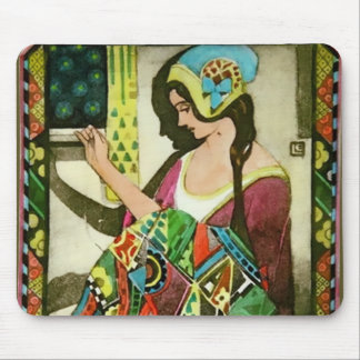 Art Nouveau Quilter – Vintage Sewing Woman  Muismat
