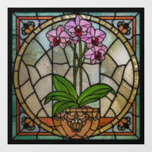 Art Nouveau Raamfolie in Glas-in-Lood Stijl