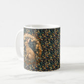 Art Nouveau Rabbit op Ivy Coffee Mok (Voorkant links)