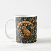 Art Nouveau Rabbit op Ivy Coffee Mok (Links)