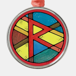 Art Nouveau Radio Rune of Balance Metalen Ornament
