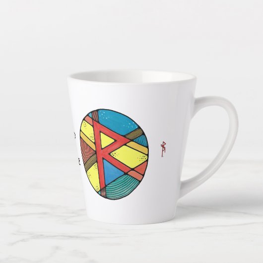 Art Nouveau Raidho Rune Latte Mug - BALANCE ! (Droite)