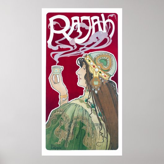 Art Nouveau Rajah Coffee Poster (Voorkant)