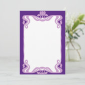 Art Nouveau rand lavendel Menu (Staand voorkant)