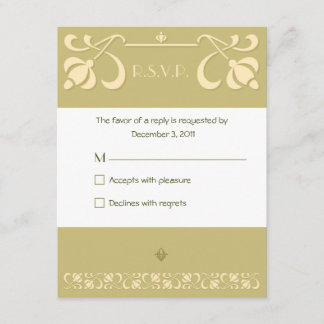 Art Nouveau-reactiekaart RSVP Kaartje