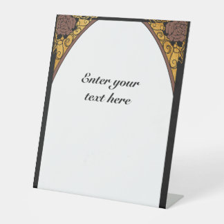 Art Nouveau Reclamebord Met Voetstuk