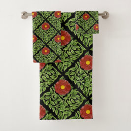 Art Nouveau Red Rose De Morgan Bad Handdoek