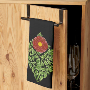 Art Nouveau Red Rose De Morgan Theedoek