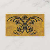 Art Nouveau Retro Chic Flower Floral Visitekaartje (Achterkant)