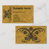 Art Nouveau Retro Chic Flower Floral Visitekaartje (Voorkant / Achterkant)