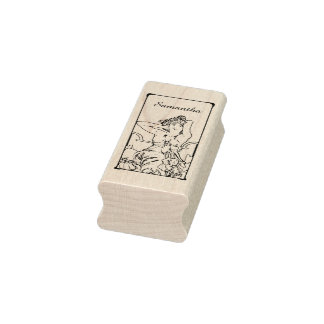Art Nouveau Retro Vrouw Rubberstempel