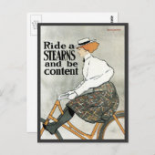 Art Nouveau, Ride a Stern Bicycles Bikes Briefkaart (Voorkant / Achterkant)
