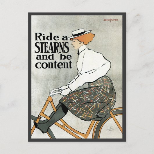 Art Nouveau, Ride a Stern Bicycles Bikes Briefkaart (Voorkant)