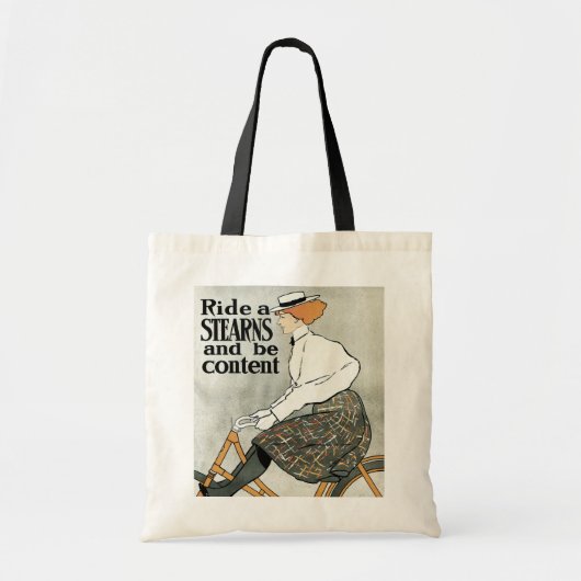 Art Nouveau, Ride a Stern Bicycles Bikes Tote Bag (Voorkant)