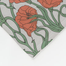 Art Nouveau Rode Klaproos Bloemendeken