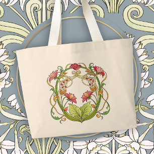 Art Nouveau romantisch woonaccent Grote Tote Bag