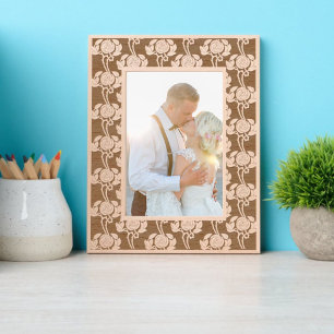 Art Nouveau Roos Floral & Foliage Pattern Gegraveerde Lijstjes