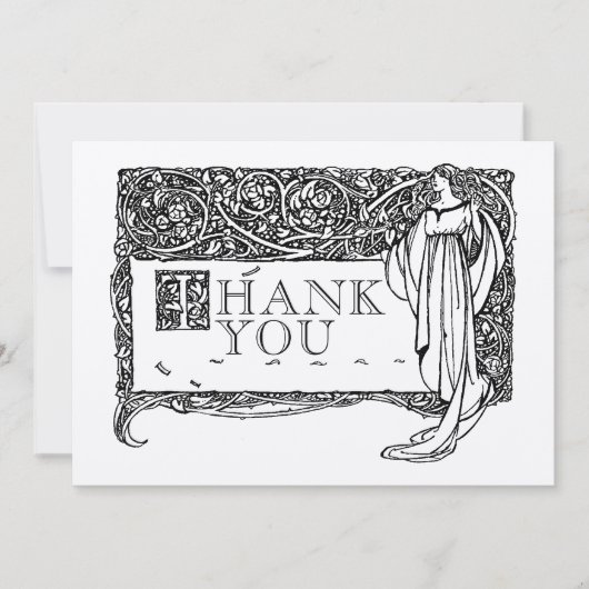 Art Nouveau  Roos Struik Border Bedankkaart (Voorkant)