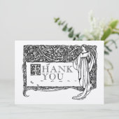 Art Nouveau  Roos Struik Border Bedankkaart (Staand voorkant)