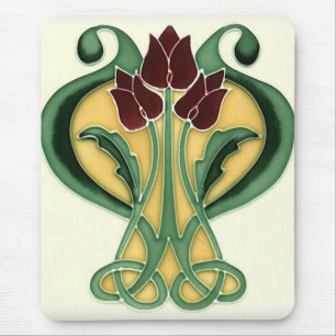 Art Nouveau Roos Tile Muismat