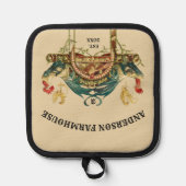 Art Nouveau Rooster & Kippen Boerderij Home Pannenlap (Voorkant)