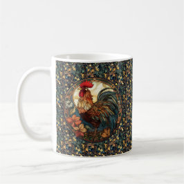 Art Nouveau Rooster op Ivy Coffee Mok
