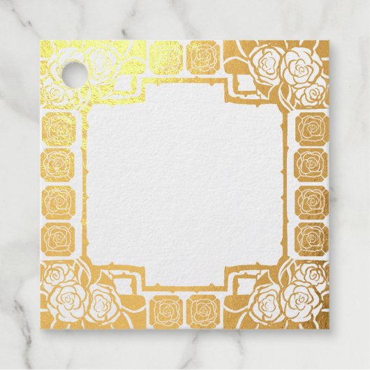 Art Nouveau Rose Border Rubber Stamp Bedankjes Labels (Voorkant)