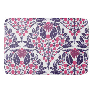 Art Nouveau Roze & Paarse- bloemenschelp Badmat