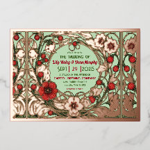 Art Nouveau rozegoud tuin vintage