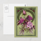 Art Nouveau-Rozen Briefkaart (Voorkant / Achterkant)