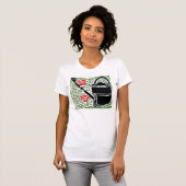 Art Nouveau Rozen en Watering Can T-shirt (Voorkant volledig)