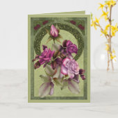 Art Nouveau-Rozen Kaart (Gele Bloem)