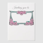 Art Nouveau rozen rand Vellum Uitnodigingen (Voorkant)