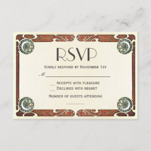  Art Nouveau RSVP Wedding Invitations I
