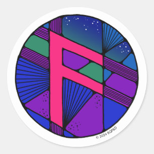 Art Nouveau Rune Ansuz - INSPIRATIE Ronde Sticker