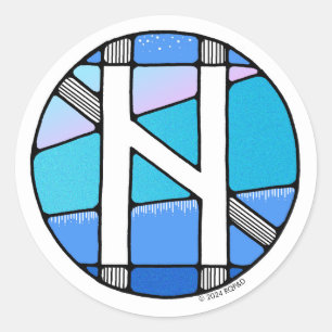 Art Nouveau Rune Hagalaz - TRANSFORMATIE! Ronde Sticker